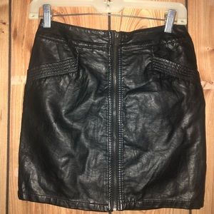 Pencil leather skirt